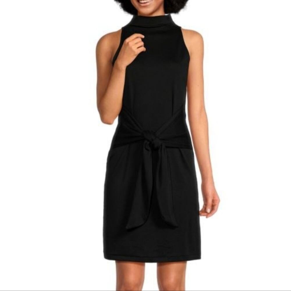 Vince Knot Front Pima Cotton High Neck Sheath Dress - Small NWT Minimalist Luxe